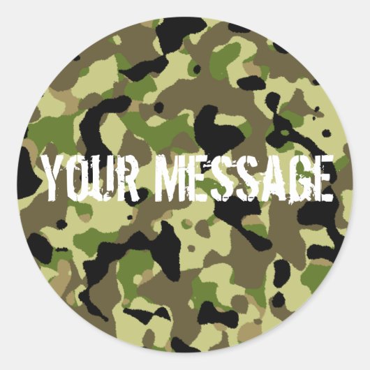 Groene en Khaki Camoflage Sticker (Voorkant)