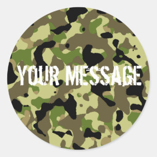 Groene en Khaki Camoflage Sticker