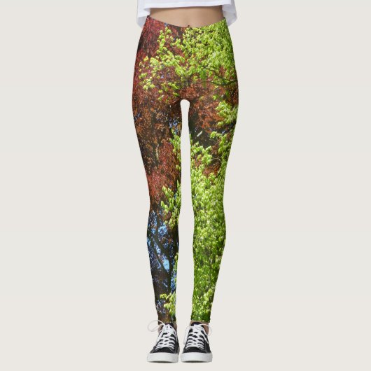 Groene en koperbeukenlegging leggings (Voorkant)