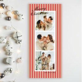 Groene en Koraal Chic Verticale Strepen 3 Foto