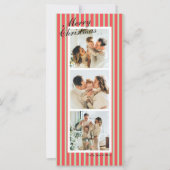 Groene en Koraal Chic Verticale Strepen 3 Foto (Voorkant)