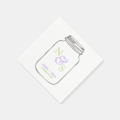 Groene en Lavendel Mason Jar Monogrammed Bruiloft Servetten (Hoek)