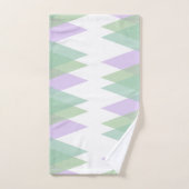 Groene en lila driehoeken bad handdoek (Handdoek)