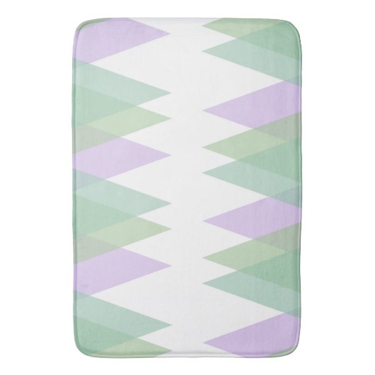 Groene en lila driehoeken badmat (Voorkant Verticaal)