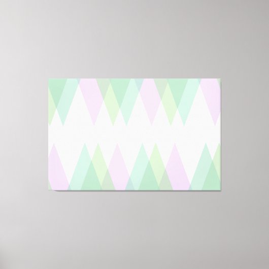 Groene en lila driehoeken canvas afdruk (Voorkant)