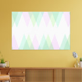 Groene en lila driehoeken canvas afdruk (Insitu (Woonkamer))