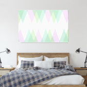 Groene en lila driehoeken canvas afdruk (Insitu (Slaapkamer))