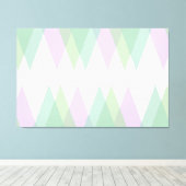 Groene en lila driehoeken canvas afdruk (Insitu (Houten vloer))