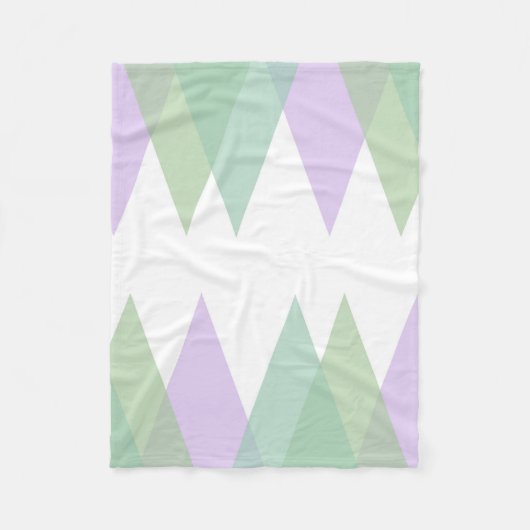 Groene en lila driehoeken fleece deken (Voorkant)