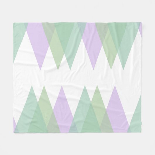 Groene en lila driehoeken fleece deken (Voorkant (Horizontaal))