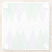 Groene en lila driehoeken glazen onderzetter (Achterkant)