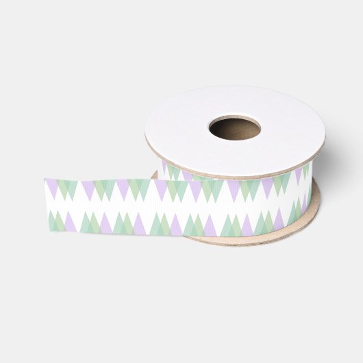 Groene en lila driehoeken grosgrain lint (Spoel)