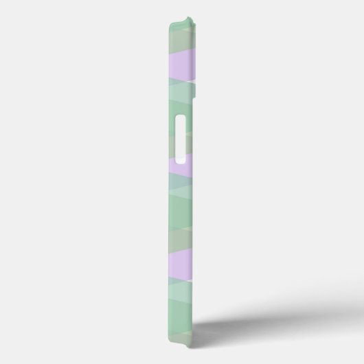 Groene en lila driehoeken Hoesje-Mate iPhone case (Achterkant / Rechts)