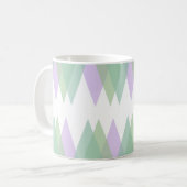 Groene en lila driehoeken koffiemok (Voorkant links)