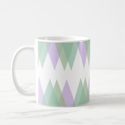 Groene en lila driehoeken koffiemok (Links)