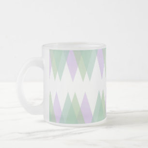 Groene en lila driehoeken matglas koffiemok
