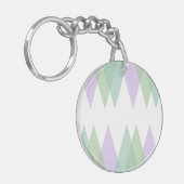 Groene en lila driehoeken sleutelhanger (Voorkant Links)