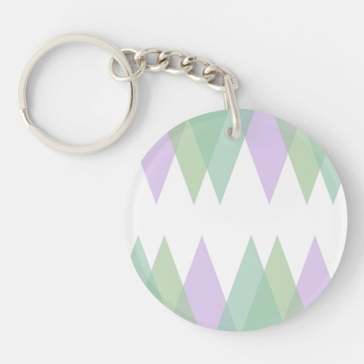Groene en lila driehoeken sleutelhanger (Voorkant)