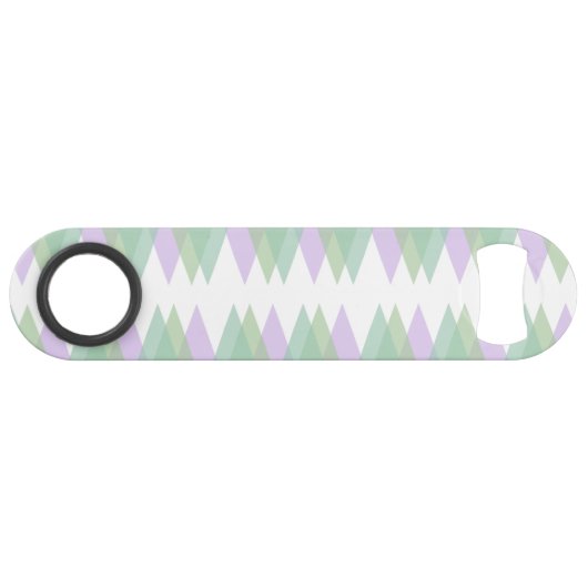 Groene en lila driehoeken speed flessenopener (Voorkant (Horizontaal))