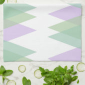 Groene en lila driehoeken theedoek (Gevouwen)