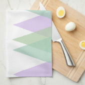 Groene en lila driehoeken theedoek (Quarter Fold)
