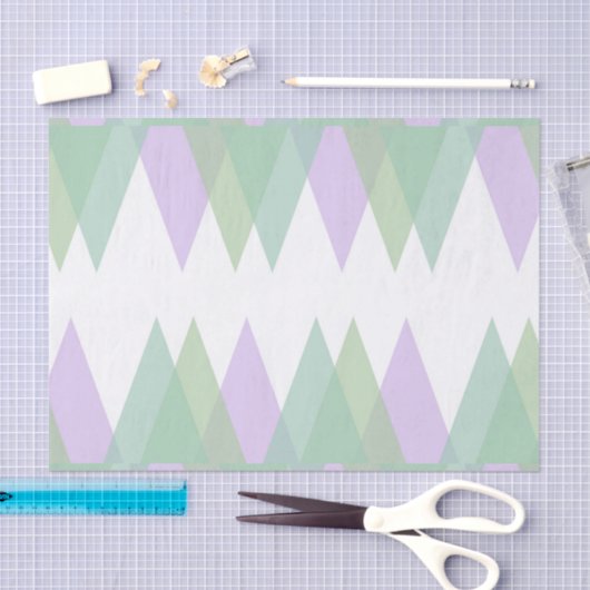 Groene en lila driehoeken tissuepapier (Craft)