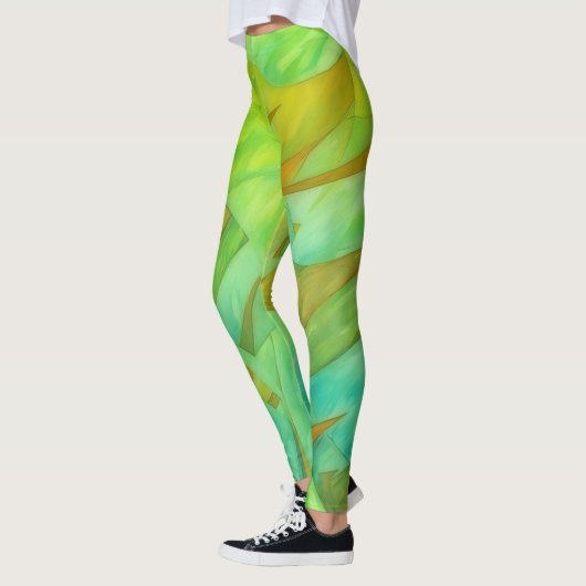 Groene en Limoen Artsy Leggings (Links)