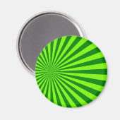 Groene en Limoen Funky Striped Abstracte Kunst Magneet (Voorkant / Achterkant)