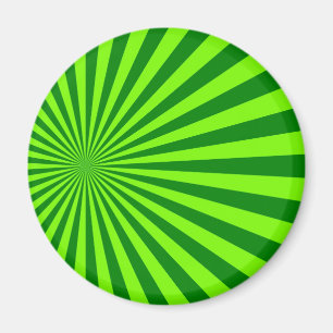 Groene en Limoen Funky Striped Abstracte Kunst Magneet