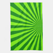 Groene en Limoen Funky Striped Abstracte Kunst Theedoek (Verticaal)