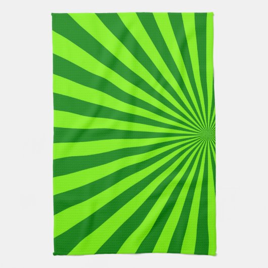 Groene en Limoen Funky Striped Abstracte Kunst Theedoek (Verticaal)