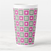 Groene en Magenta Gebloemde Bloem Latte Mok (Voorkant)