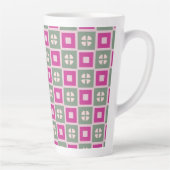 Groene en Magenta Gebloemde Bloem Latte Mok (Rechts)