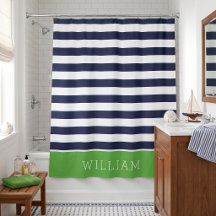 Groene en marine strepen monogram