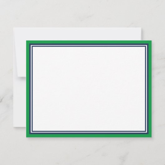 Groene en marineblauwe grenzen toevoegen Jouw naam Notitiekaartje (Achterkant)