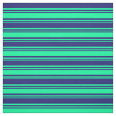 Groene en Midnight Blue Lines Stof (Swatch)