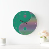Groene en Muted Rainbow Yin Yang Clock Grote Klok (Huis)