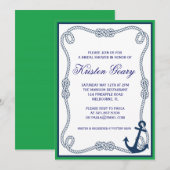 GROENE EN NAUTIEKE INVITATIE KAART (Voorkant / Achterkant)