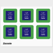 Groene en Navy aangepaste kinderen cadeau Stickers (Vel)