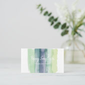 Groene en Navy Blauwe Waterverf Penselen Visitekaartje (Staand voorkant)