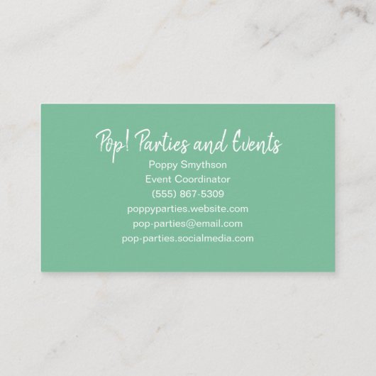 Groene en Navy Blauwe Waterverf Penselen Visitekaartje (Achterkant)