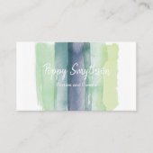 Groene en Navy Blauwe Waterverf Penselen Visitekaartje (Voorkant)