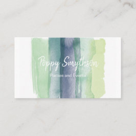 Groene en Navy Blauwe Waterverf Penselen Visitekaartje