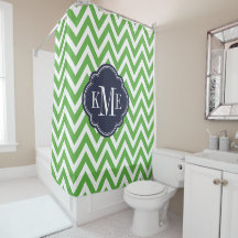 Groene en Navy Chevron Monogram