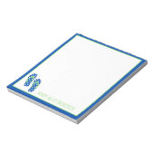Groene en Navy Polka Dot Flips Gepersonaliseerd Notitieblok (Linkerzijde)