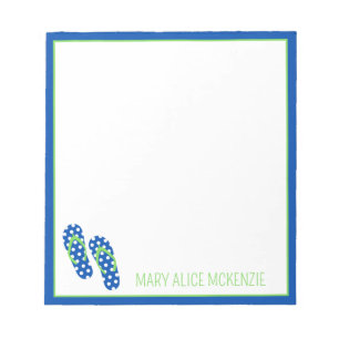 Groene en Navy Polka Dot Flips Gepersonaliseerd Notitieblok