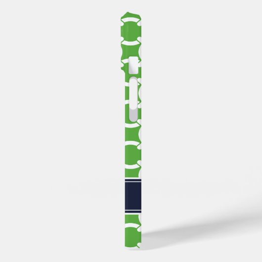 Groene en Navy Preppy Links Monogram Case-Mate iPhone Case (Achterkant / Links)
