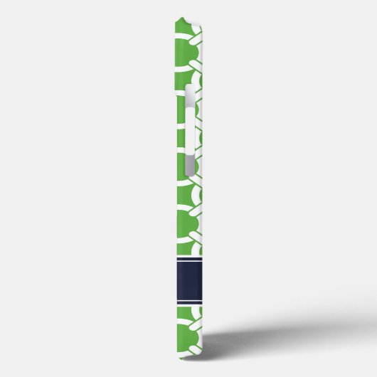 Groene en Navy Preppy Links Monogram Case-Mate iPhone Case (Achterkant / Links)
