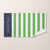 Groene en Navy Stripes Monogram Bad Handdoek (Handdoek)