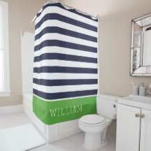 Groene en Navy Stripes Monogram